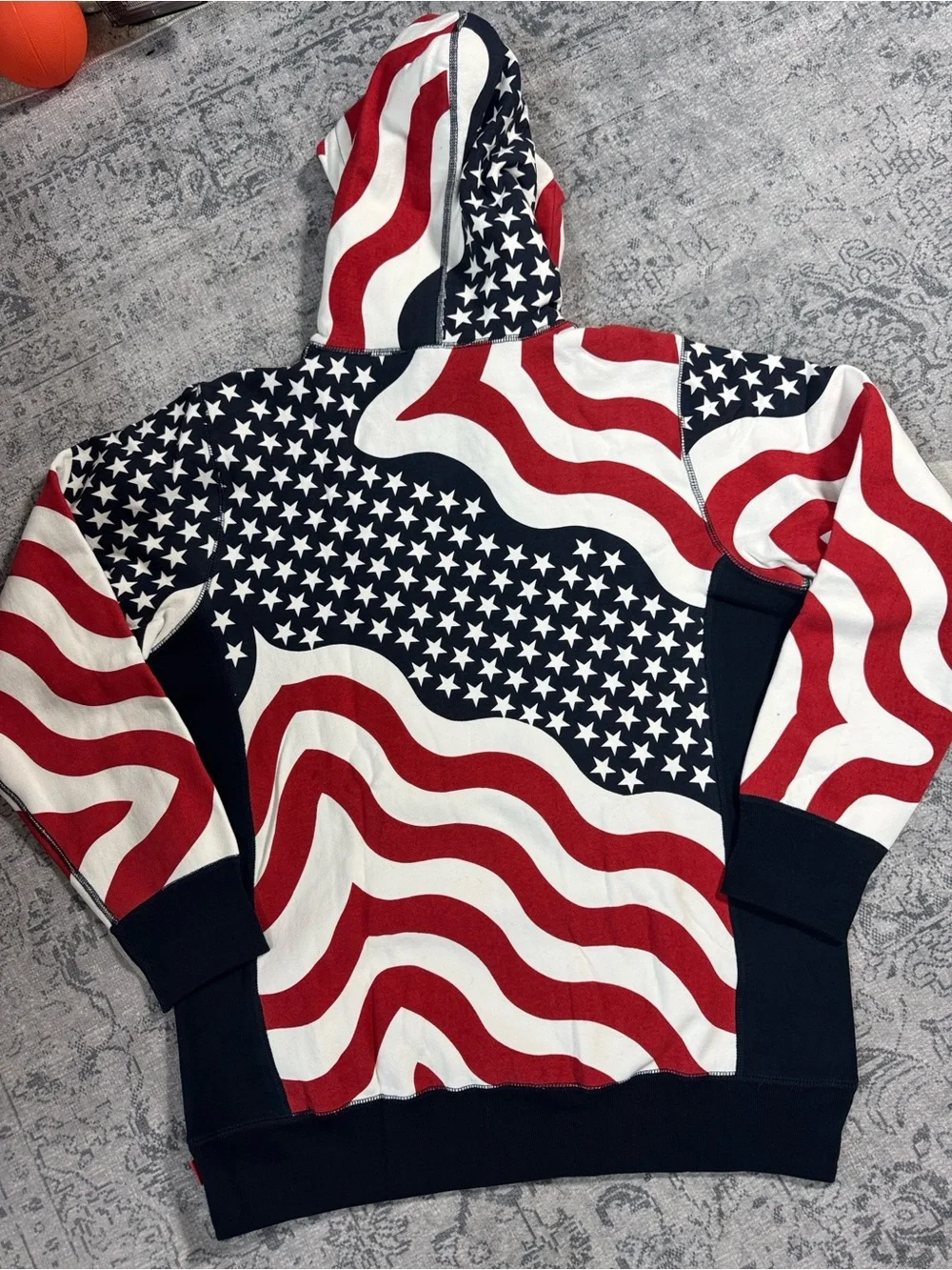 Supreme Red White Navy American Flag Hoodie